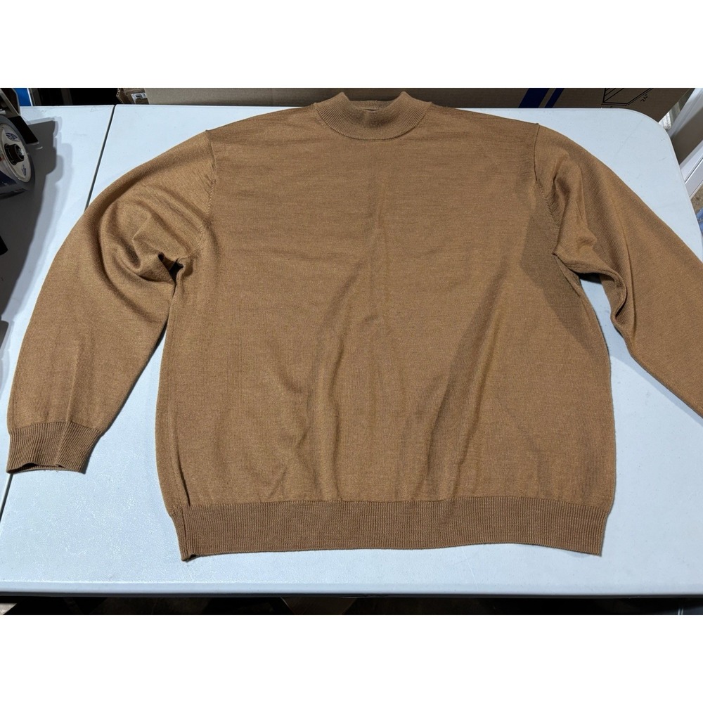 Linea Uomo Mens Knit Pullover Sweater XXL Brown Wool‎ Grandpa Core Cottagecore